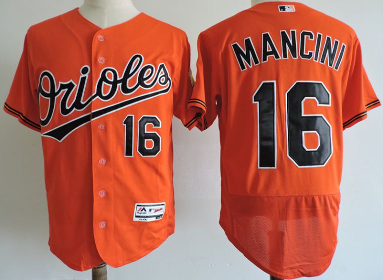 Men Baltimore Orioles #16 Trey Mancini Elite Orange MLB Jerseys->->MLB Jersey